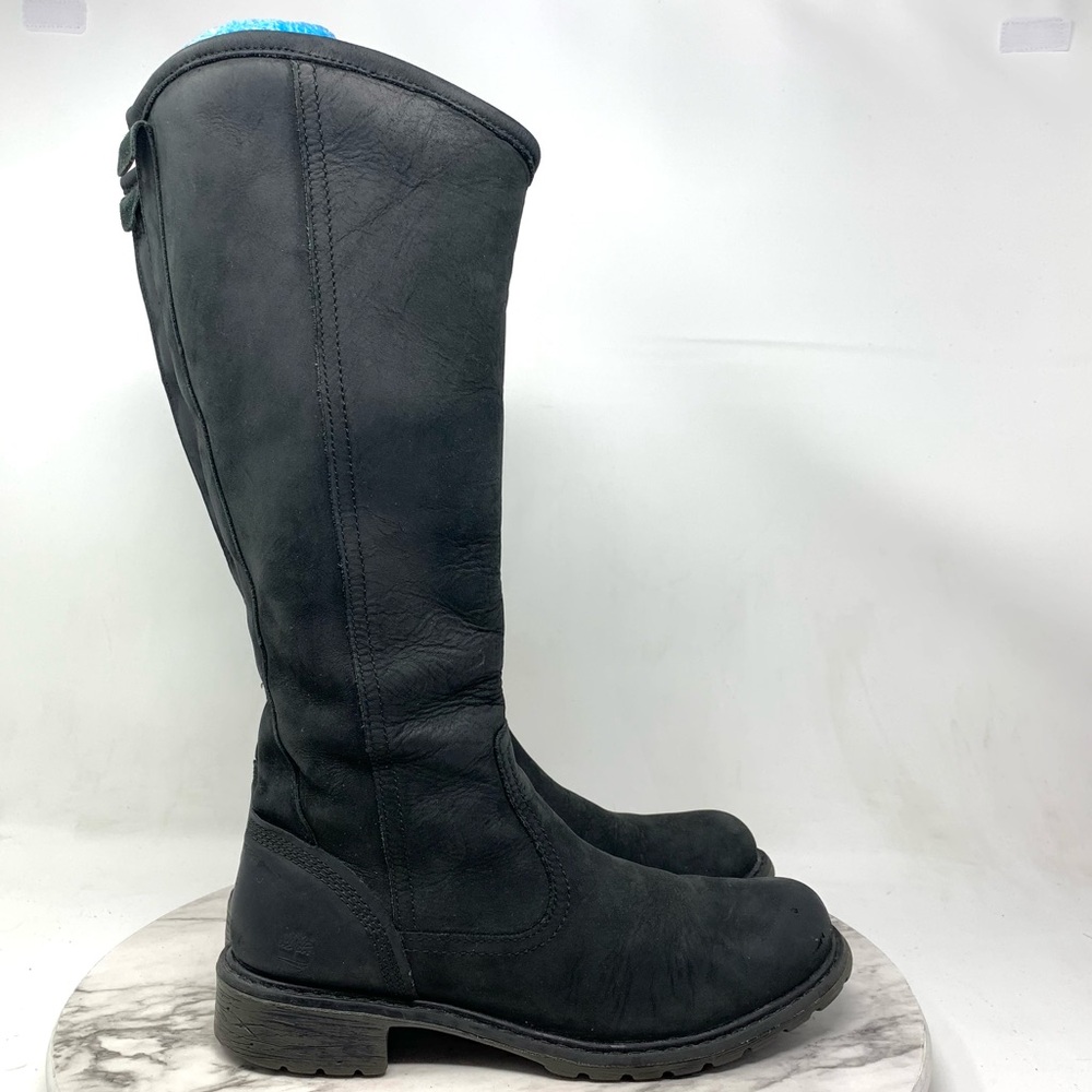 Timberland Earthkeepers Stoddard Black Nubuck Waterproof Boots 7 Moto Edgy - Picture 2 of 16